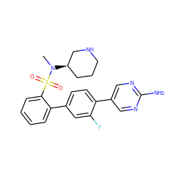 CN([C@@H]1CCCNC1)S(=O)(=O)c1ccccc1-c1ccc(-c2cnc(N)nc2)c(F)c1 ZINC000224712697