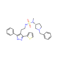 CN([C@@H]1CCN(Cc2ccccc2)C1)S(=O)(=O)NCCc1c(-c2cccs2)n[nH]c1-c1ccccc1 ZINC000072173580