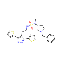 CN([C@@H]1CCN(Cc2ccccc2)C1)S(=O)(=O)NCCc1c(-c2cccs2)n[nH]c1-c1cccs1 ZINC000072173599