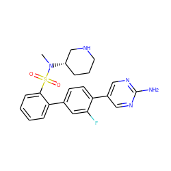 CN([C@H]1CCCNC1)S(=O)(=O)c1ccccc1-c1ccc(-c2cnc(N)nc2)c(F)c1 ZINC000224791588