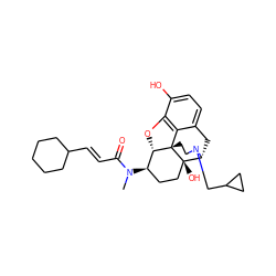 CN(C(=O)/C=C/C1CCCCC1)[C@@H]1CC[C@@]2(O)[C@H]3Cc4ccc(O)c5c4[C@@]2(CCN3CC2CC2)[C@H]1O5 ZINC000034025744