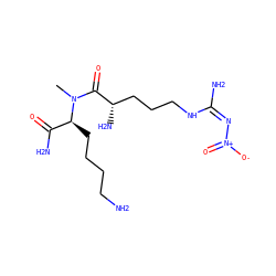 CN(C(=O)[C@@H](N)CCCN/C(N)=N\[N+](=O)[O-])[C@@H](CCCCN)C(N)=O ZINC000013809546