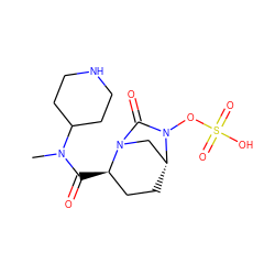 CN(C(=O)[C@@H]1CC[C@@H]2CN1C(=O)N2OS(=O)(=O)O)C1CCNCC1 ZINC000096168598