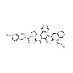 CN(C(=O)[C@@H]1CCCN1C(=O)[C@@H](N)Cc1ccc(O)cc1)[C@@H](Cc1ccccc1)C(=O)N[C@@H](Cc1ccccc1)C(=O)NCCO ZINC000096930181