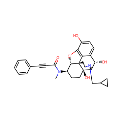 CN(C(=O)C#Cc1ccccc1)[C@@H]1CC[C@@]2(O)[C@H]3[C@@H](O)c4ccc(O)c5c4[C@@]2(CCN3CC2CC2)[C@H]1O5 ZINC001772618046