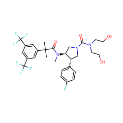 CN(C(=O)C(C)(C)c1cc(C(F)(F)F)cc(C(F)(F)F)c1)[C@H]1CN(C(=O)N(CCO)CCO)C[C@@H]1c1ccc(F)cc1 ZINC000064514059