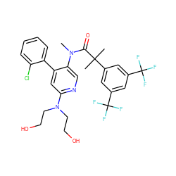 CN(C(=O)C(C)(C)c1cc(C(F)(F)F)cc(C(F)(F)F)c1)c1cnc(N(CCO)CCO)cc1-c1ccccc1Cl ZINC000043082647