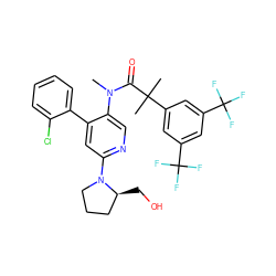 CN(C(=O)C(C)(C)c1cc(C(F)(F)F)cc(C(F)(F)F)c1)c1cnc(N2CCC[C@@H]2CO)cc1-c1ccccc1Cl ZINC000049777190