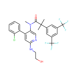 CN(C(=O)C(C)(C)c1cc(C(F)(F)F)cc(C(F)(F)F)c1)c1cnc(NCCO)cc1-c1ccccc1Cl ZINC000049777323