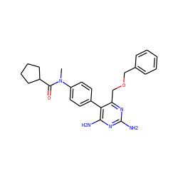 CN(C(=O)C1CCCC1)c1ccc(-c2c(N)nc(N)nc2COCc2ccccc2)cc1 ZINC000014970709