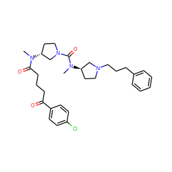 CN(C(=O)CCCC(=O)c1ccc(Cl)cc1)[C@@H]1CCN(C(=O)N(C)[C@@H]2CCN(CCCc3ccccc3)C2)C1 ZINC000028132185