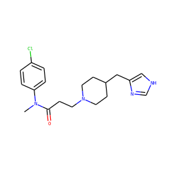 CN(C(=O)CCN1CCC(Cc2c[nH]cn2)CC1)c1ccc(Cl)cc1 ZINC000028566580