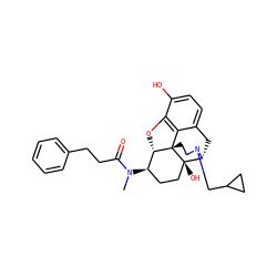 CN(C(=O)CCc1ccccc1)[C@@H]1CC[C@@]2(O)[C@H]3Cc4ccc(O)c5c4[C@@]2(CCN3CC2CC2)[C@H]1O5 ZINC000033990399