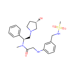 CN(C(=O)CNc1cccc(CNS(C)(=O)=O)c1)[C@H](CN1CC[C@H](O)C1)c1ccccc1 ZINC000053267992