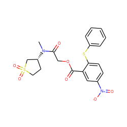 CN(C(=O)COC(=O)c1cc([N+](=O)[O-])ccc1Sc1ccccc1)[C@@H]1CCS(=O)(=O)C1 ZINC000003412768