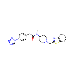 CN(C(=O)Cc1ccc(-n2cnnn2)cc1)C1CCN(Cc2nc3c(s2)CCCC3)CC1 ZINC000084633341