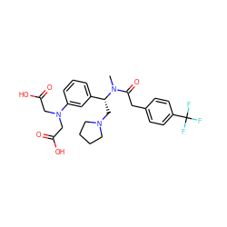 CN(C(=O)Cc1ccc(C(F)(F)F)cc1)[C@H](CN1CCCC1)c1cccc(N(CC(=O)O)CC(=O)O)c1 ZINC000053122797