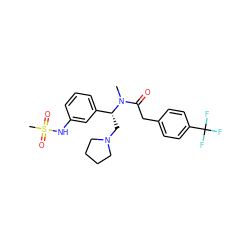 CN(C(=O)Cc1ccc(C(F)(F)F)cc1)[C@H](CN1CCCC1)c1cccc(NS(C)(=O)=O)c1 ZINC000006718448