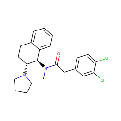 CN(C(=O)Cc1ccc(Cl)c(Cl)c1)[C@@H]1c2ccccc2CC[C@H]1N1CCCC1 ZINC000003780504