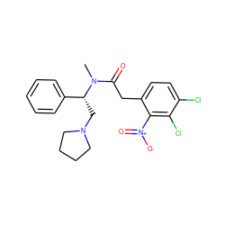 CN(C(=O)Cc1ccc(Cl)c(Cl)c1[N+](=O)[O-])[C@H](CN1CCCC1)c1ccccc1 ZINC000026575184