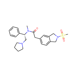 CN(C(=O)Cc1ccc2c(c1)CN(S(C)(=O)=O)C2)[C@H](CN1CCCC1)c1ccccc1 ZINC000028473199