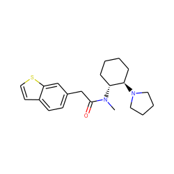 CN(C(=O)Cc1ccc2ccsc2c1)[C@@H]1CCCC[C@H]1N1CCCC1 ZINC000029392544