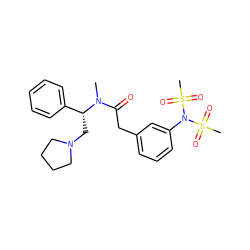 CN(C(=O)Cc1cccc(N(S(C)(=O)=O)S(C)(=O)=O)c1)[C@H](CN1CCCC1)c1ccccc1 ZINC000026574252