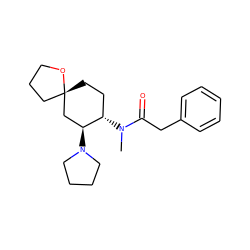 CN(C(=O)Cc1ccccc1)[C@H]1CC[C@]2(CCCO2)C[C@@H]1N1CCCC1 ZINC000002244148