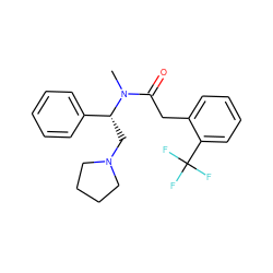 CN(C(=O)Cc1ccccc1C(F)(F)F)[C@H](CN1CCCC1)c1ccccc1 ZINC000026574976