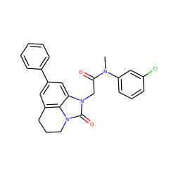 CN(C(=O)Cn1c(=O)n2c3c(cc(-c4ccccc4)cc31)CCC2)c1cccc(Cl)c1 ZINC000095588505