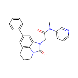 CN(C(=O)Cn1c(=O)n2c3c(cc(-c4ccccc4)cc31)CCC2)c1cccnc1 ZINC000013983012