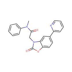 CN(C(=O)Cn1c(=O)oc2ccc(-c3ccccn3)cc21)c1ccccc1 ZINC000084730872