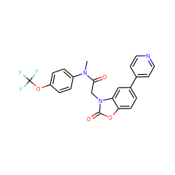 CN(C(=O)Cn1c(=O)oc2ccc(-c3ccncc3)cc21)c1ccc(OC(F)(F)F)cc1 ZINC000096939248