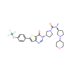 CN(C(=O)N1CC[C@H](n2cnc3cc(-c4ccc(OC(F)(F)F)cc4)sc3c2=O)C1)[C@H]1CCN(C2CCOCC2)C1 ZINC000028818561
