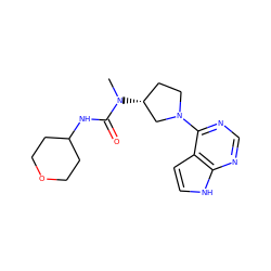 CN(C(=O)NC1CCOCC1)[C@@H]1CCN(c2ncnc3[nH]ccc23)C1 ZINC000149039772