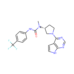 CN(C(=O)Nc1ccc(C(F)(F)F)cc1)[C@@H]1CCN(c2ncnc3[nH]ccc23)C1 ZINC000149038302