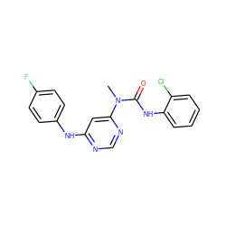 CN(C(=O)Nc1ccccc1Cl)c1cc(Nc2ccc(F)cc2)ncn1 ZINC000036187644