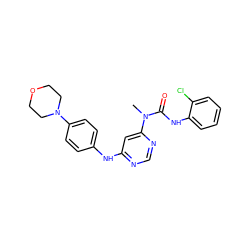 CN(C(=O)Nc1ccccc1Cl)c1cc(Nc2ccc(N3CCOCC3)cc2)ncn1 ZINC000036187648