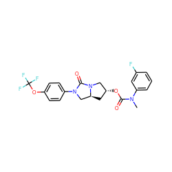 CN(C(=O)O[C@@H]1C[C@H]2CN(c3ccc(OC(F)(F)F)cc3)C(=O)N2C1)c1cccc(F)c1 ZINC000096168539