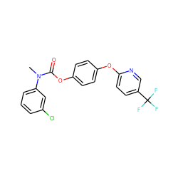 CN(C(=O)Oc1ccc(Oc2ccc(C(F)(F)F)cn2)cc1)c1cccc(Cl)c1 ZINC000028826699