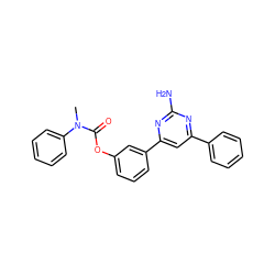 CN(C(=O)Oc1cccc(-c2cc(-c3ccccc3)nc(N)n2)c1)c1ccccc1 ZINC000653773191