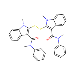 CN(C(=O)c1c(SSc2c(C(=O)N(C)c3ccccc3)c3ccccc3n2C)n(C)c2ccccc12)c1ccccc1 ZINC000027724300