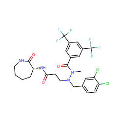 CN(C(=O)c1cc(C(F)(F)F)cc(C(F)(F)F)c1)N(CCC(=O)N[C@@H]1CCCCNC1=O)Cc1ccc(Cl)c(Cl)c1 ZINC000026831525