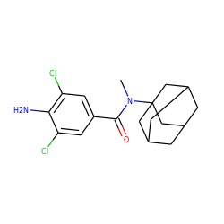 CN(C(=O)c1cc(Cl)c(N)c(Cl)c1)C12CC3CC(CC(C3)C1)C2 ZINC000036286455