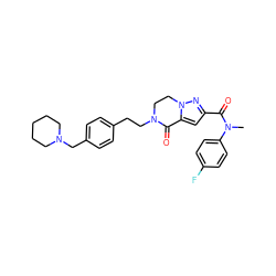 CN(C(=O)c1cc2n(n1)CCN(CCc1ccc(CN3CCCCC3)cc1)C2=O)c1ccc(F)cc1 ZINC000038149872