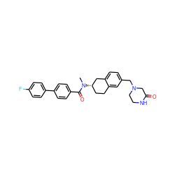 CN(C(=O)c1ccc(-c2ccc(F)cc2)cc1)[C@H]1CCc2cc(CN3CCNC(=O)C3)ccc2C1 ZINC000038149883