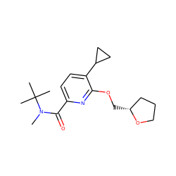 CN(C(=O)c1ccc(C2CC2)c(OC[C@@H]2CCCO2)n1)C(C)(C)C ZINC000146181282