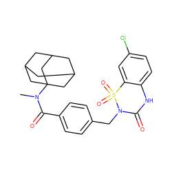 CN(C(=O)c1ccc(CN2C(=O)Nc3ccc(Cl)cc3S2(=O)=O)cc1)C12CC3CC(CC(C3)C1)C2 ZINC000084596234