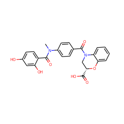 CN(C(=O)c1ccc(O)cc1O)c1ccc(C(=O)N2C[C@@H](C(=O)O)Oc3ccccc32)cc1 ZINC001772606674