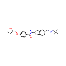 CN(C(=O)c1ccc(OC[C@@H]2CCCO2)cc1)[C@@H]1Cc2ccc(CNCC(C)(C)C)cc2C1 ZINC000096174225